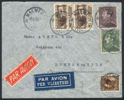 Airmail Cover Franked 18.75Fr., Sent From Malmedy To Argentina On 2/AUG/1939, VF Quality! - Other & Unclassified