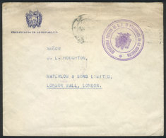 Cover With Header Of "Presidencia De La República", Sent To London With Postal Franchise (circa 1940), Very... - Bolivien