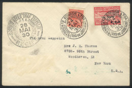 24/MAY/1930 RIO DE JANEIRO - New York, By ZEPPELIN: Cover With Special Overprinted Stamp Of 10000R (Sc.4CL)+... - Sonstige & Ohne Zuordnung