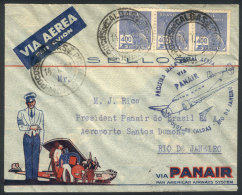14/JA/1939 POCOS DE CALDAS - Rio De Janeiro: First Air Mail Service By PANAIR, Arrival Backstamp, Excellent... - Other & Unclassified