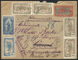 10c. Postal Cover (PS) + Scott 1 X5 + 2 Strip Of 3 + 4 + 10, Sent Registered From QUESSO To Germany On 6/JUN/1913,... - Autres & Non Classés