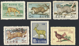 Sc.194/199, 1959/62 Animals, Cmpl. Set Of 6 MNH Values (the First 4 Issued Without Gum), Excellent Quality! - Korea (Nord-)