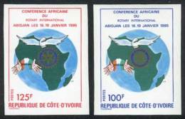Sc.734/5, 1985 Rotary, Set Of 2 Values, IMPERFORATE Variety, VF Quality! - Côte D'Ivoire (1960-...)