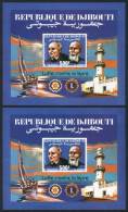 Sc.C231A, Fight Against Leprosy, Medicine, Lions Club, Rotary, Boat, Lighthouse, Perforated And Imperforate... - Djibouti (1977-...)