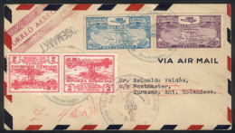 30/DE/1930 Santo Domingo - Curacao:  First Flight (Müller 22), On Back Arrival Mark And Another Mark Of Return... - Dominicaine (République)