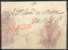 30/JUN/1787 CORUÑA - Cádiz: Very Old Entire Letter (with Some Spots Due To Humidity), With Red... - Sonstige & Ohne Zuordnung