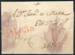 30/JUN/1787 CORUÑA - Cádiz: Very Old Entire Letter (with Some Spots Due To Humidity), With Red... - Other & Unclassified
