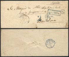 Cover Sent From PARIS To "Sr. Marqués De Alós, Diputado A La Corte, Barcelona", With Several Postal... - Sonstige & Ohne Zuordnung