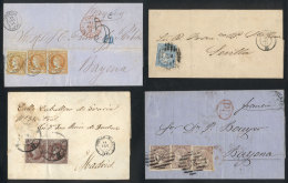 4 Folded Covers Used Between 1861 And 1869, Fine To VF Quality, Interesting! - Autres & Non Classés