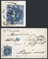 Cover Sent From Barcelona To Bordeaux On 17/FE/1864, Franked With Sc.57, VF Quality! - Sonstige & Ohne Zuordnung