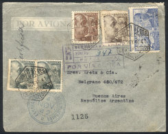 Airmail Cover Franked By Edifil 878 (Franco 10P. With Imprint Sanchez Toda) + Other Values, Sent To Argentina On... - Autres & Non Classés