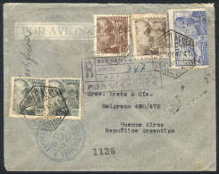 Airmail Cover Franked By Edifil 878 (Franco 10P. With Imprint Sanchez Toda) + Other Values, Sent To Argentina On... - Other & Unclassified