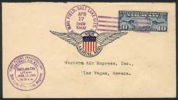 17/AP/1926 Salt Lake City-Los Angeles First Flight Cover, Sent With Final Destination To Nevada (arrival... - Autres & Non Classés