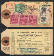 International Parcel Post Tag Sent To Argentina With Spectacular Postage Of $5.76, Very Fine Quality! - Autres & Non Classés