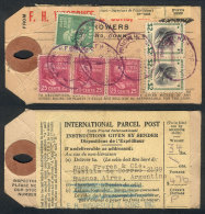 International Parcel Post Tag Sent To Argentina With Spectacular Postage Of $5.76, Very Fine Quality! - Other & Unclassified