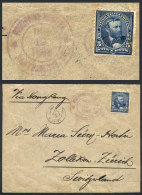 Cover Sent From Manila To Switzerland On 19/OC/1898, Franked With USA Stamp Of 5c. And Violet Double Circle... - Philippinen