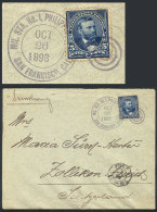 Cover Sent From Manila To Switzerland On 26/OC/1898, Franked With USA Stamp Of 5c. With Gray-blue Double Circle... - Philippines