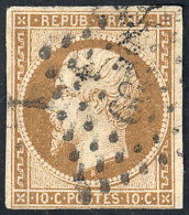 Sc.10, 1852 Napoleon 10c. Bistre (French Republic), Used, VF, Catalog Value US$500 - Autres & Non Classés