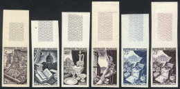 Yvert 970/974, 1954 Jewelry And Luxury Products, Imperforate PROOFS Of The Set (the High Value In 2 Different... - Autres & Non Classés