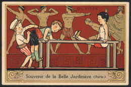 SPORT: Beautiful PC With Olympic Illustration: "Souvenir De La Belle Jardiniere (Paris)", Unused, Excellent... - Sonstige & Ohne Zuordnung