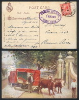 Postcard (Madeira: Carro De Bois) Sent To Argentina On 2/AU/1914, Franked With British Stamp Of 1p., Cancel Of... - Autres & Non Classés