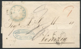 13/FE/1858 ZANTE - Venezia: Dated Folded Cover (surname Of The Addressee Was Cut Out), With Blue Datestamp Of... - Sonstige & Ohne Zuordnung