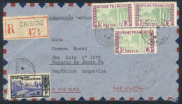 21/JUN/1946 CAYENNE - Argentina: Airmail Cover Franked With 16Fr., To Rosario, Very Rare Destination, VF Quality! - Autres & Non Classés