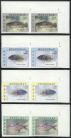 Sc.C1019/22, 1997 Fish, Complete Set Of 4 In IMPERFORATE PAIRS, Excellent Quality! - Honduras