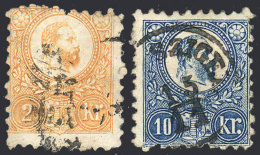 Sc.1 + 4, 1871 Lithographed, 2k. Orange And 10k. Blue, Used, VF, Catalog Value US$200 - Sonstige & Ohne Zuordnung