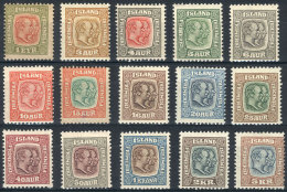 Sc.71/85, 1907/8 King Christian IX And Frederik VIII, Cmpl. Set Of 15 Mint Values, VF Quality (the 15a Value... - Other & Unclassified