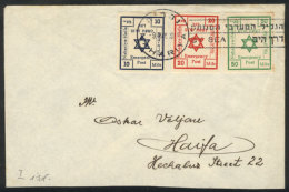 NAHARIYA: Set Of 3 Values Issued On 25/AP/1948 On A Cover Sent To Haifa, VF Quality! - Autres & Non Classés