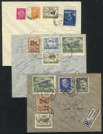 3 Covers Posted In 1948, Franked With Interesting Overprinted Cinderellas, Very Nice! - Autres & Non Classés