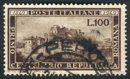 Sc.518, 1949 100L. Repubblica Romana Used, VF Quality, Catalog Value US$125. - Ohne Zuordnung