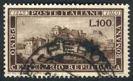 Sc.518, 1949 100L. Repubblica Romana Used, VF Quality, Catalog Value US$125. - Non Classés