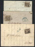 3 Entire Letters Used Between 1854 And 1856, Franked With Stamps Of Modena Of 25c. (Sassone 4), With A Range Of... - Ohne Zuordnung