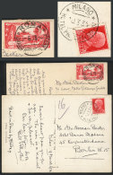 2 Postcards Sent To Germany In 1933 And 1934 With Hotel Postmarks: "ROMA - GRAND HOTEL DE RUSSIE" And "MILANO -... - Ohne Zuordnung