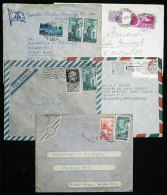 5 Airmail Covers Sent To Argentina Between 1955 And 1957, Good Frankings, VF Quality! - Non Classés