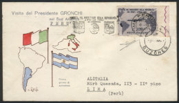 Sa.921, "Gronchi Rosa" WITH SHEET MARGIN, Covered By Sa.920 (it Does Not Cover The Rose Margin), On A Cover Sent To... - Non Classés