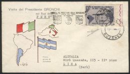 Sa.921, "Gronchi Rosa" WITH SHEET MARGIN, Covered By Sa.920 (it Does Not Cover The Rose Margin), On A Cover Sent To... - Unclassified