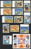 Sc.860/866, 1979 Rotary, Compl. Set Of 6 Values + Souvenir Sheet + IMPERFORATE Set, VF Quality! - Liberia