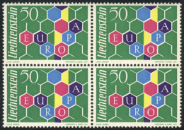 Yvert 355, 1960 Topic Europa, Block Of 4 Of VF Quality, Very Lightly Hinged, Catalog Value Euros 480. - Sonstige & Ohne Zuordnung