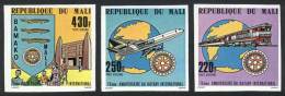 Sc.C376/8, 1980 Rotary (airplanes, Maps, Trains, Crocodilles), Compl. Set Of 3 Values With IMPERFORATE Variety, VF... - Mali (1959-...)