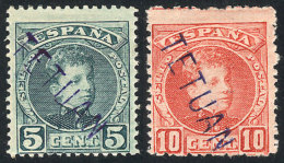 Sc.9/10, 1908 5c. And 10c., Mint Lightly Hinged, Excellent Quality, Rare, Catalog Value US$147+ - Maroc Espagnol