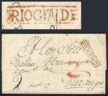 Entire Letter Sent To Durango On 9/OC/1849, With Framed Straightline Mark Of RIO GRANDE And "2" Rating, Both In... - Mexiko