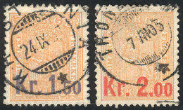 Sc.60/61, 1905 Provisionals, The 2 High Values Of The Set, Used, VF Quality, Catalog Value US$185. - Sonstige & Ohne Zuordnung