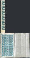 Sc.C71, 1931/6 80c. Eagle, Complete Sheet Of 50 Stamps, 6 With DOUBLE Vertical Perforation (one Diagonal), VF... - Paraguay