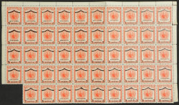 Sc.C178, 1949 Death Of Archbishop Bogarin, Block Of 49 Including Many Stamps With Small Varieties, For Example... - Paraguay