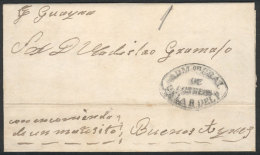 Entire Letter Dated 6/DE/1859, Sent To Buenos Aires "por Vapor Guayra, Con Encomienda De Un Matecito," With Black... - Paraguay
