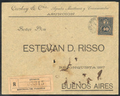 Front Of Registered Cover Sent From Asunción To Argentina On 25/MAR/1894 Franked With 40c. (Sc.42 ALONE),... - Paraguay