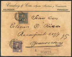 Front Of Registered Cover Sent From Asunción To Argentina In JUL/1895 Franked With 50c. (Sc.37 + 42, Rare... - Paraguay